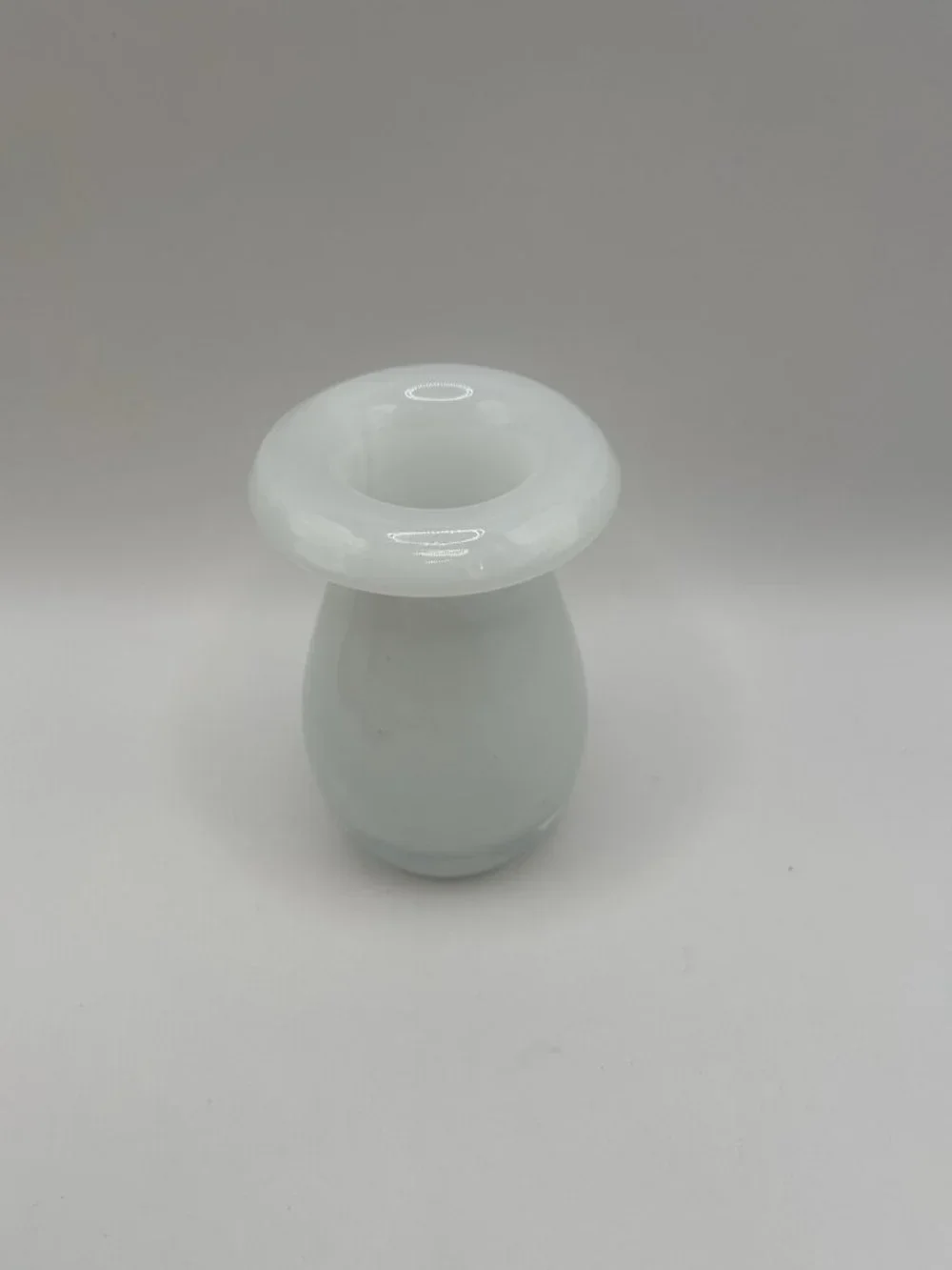 Bud Vase Mid-Century Modern Mushroom White Glass Mini Small Christmas Gift MCM